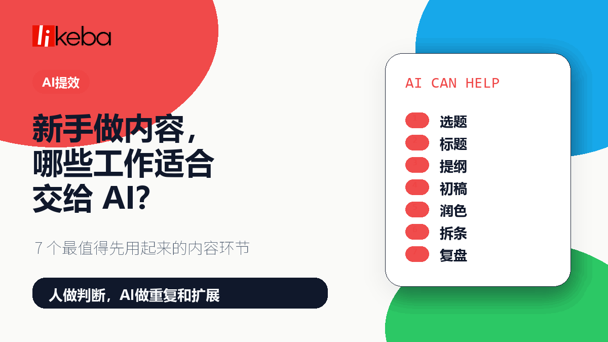 新手做内容，哪些工作适合交给 AI？这 7 件事最值得先用起来！