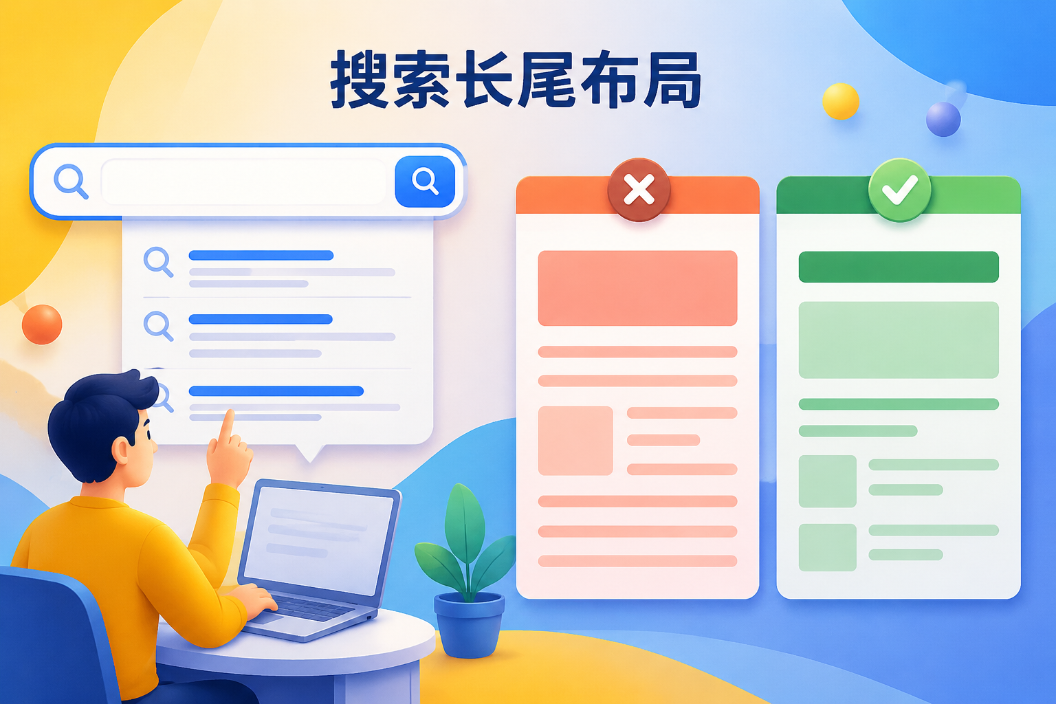 用户搜索场景与内容视角匹配对比示意图