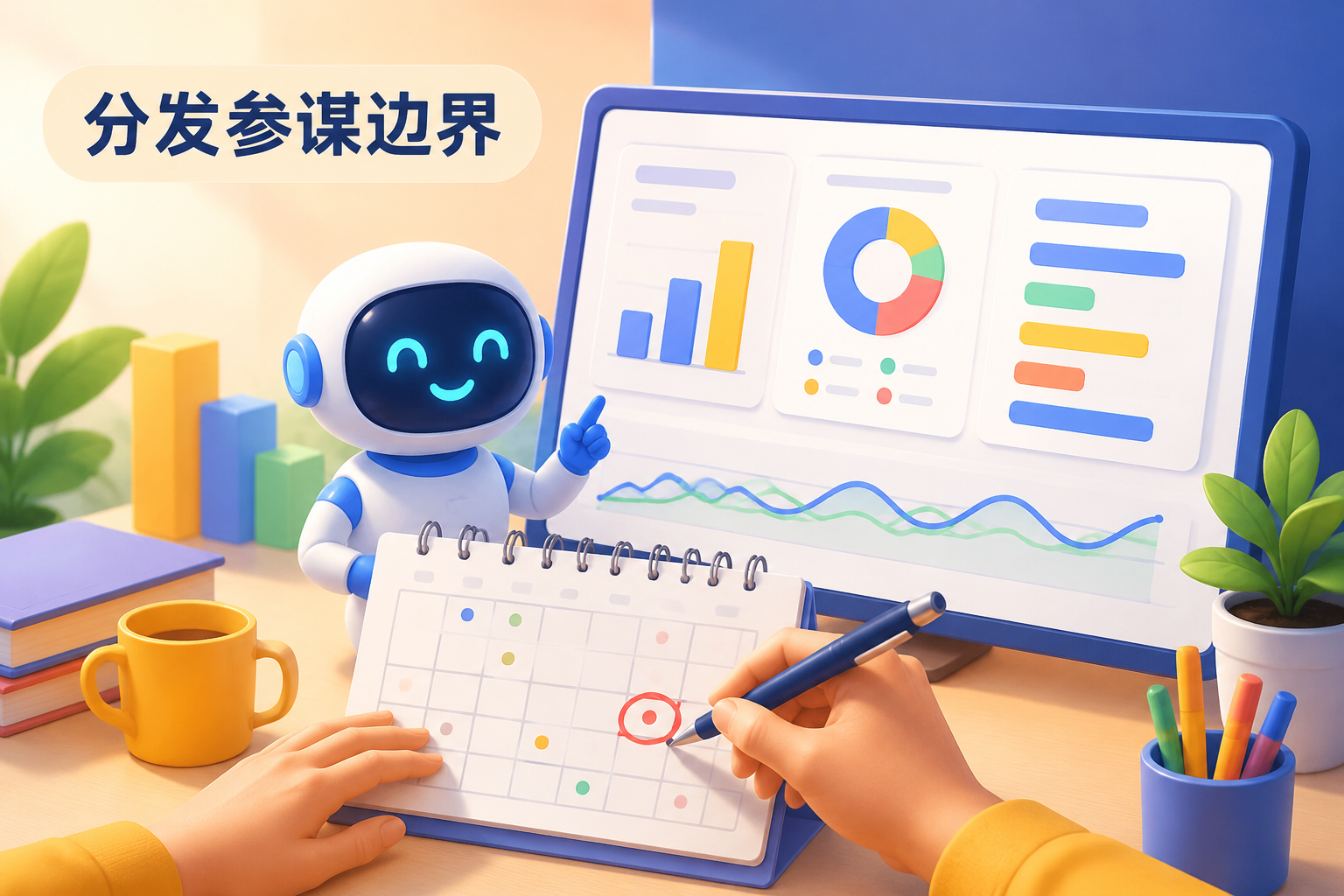 AI辅助分发决策时人工最终确认的场景示意图