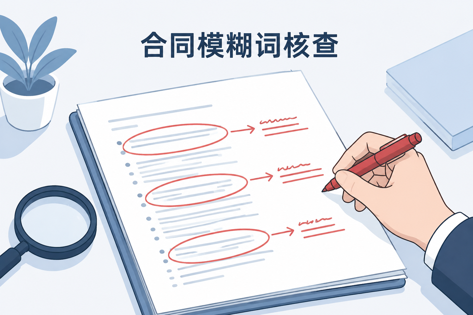 网络推广代运营合同条款细节核查示意