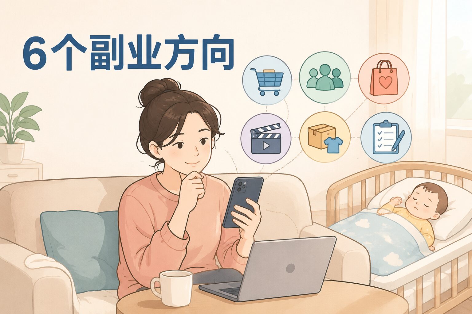 宝妈根据碎片时间选择适合的6个手机副业方向