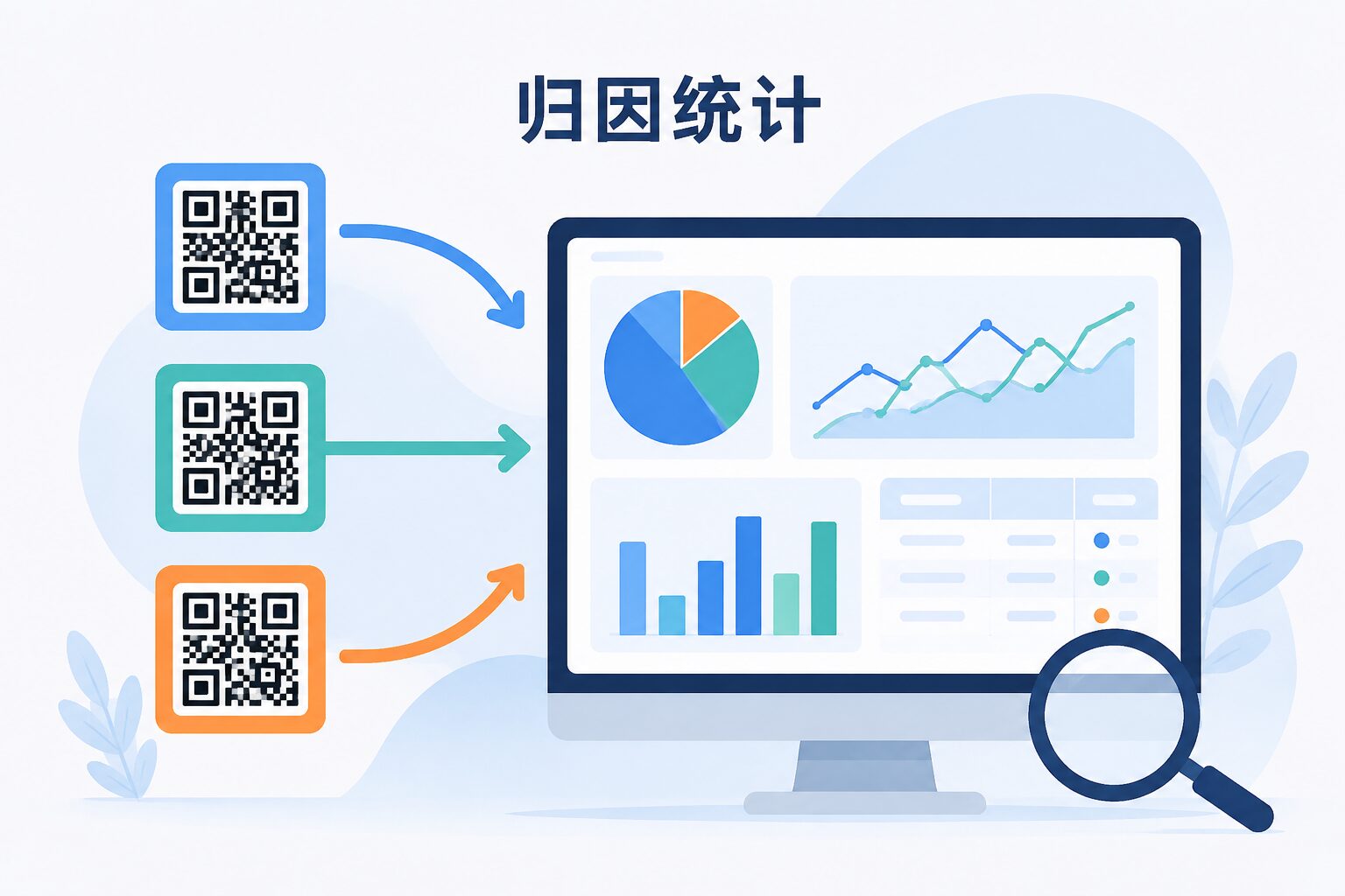 分渠道链接追踪与数据统计示意图
