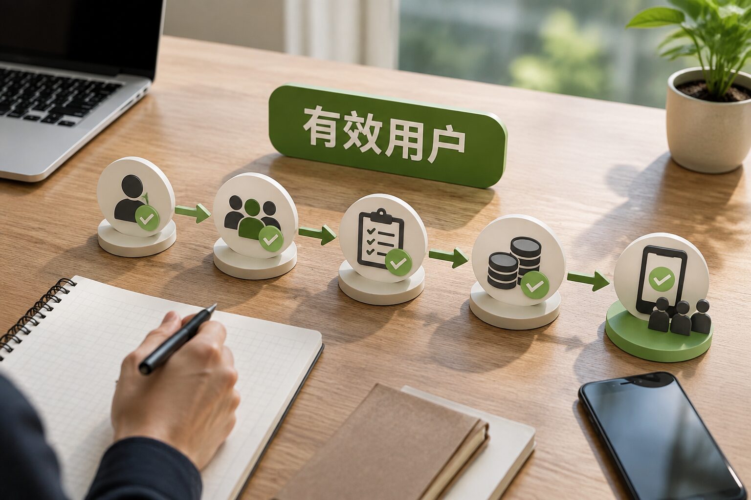 APP拉新开始前核对有效用户和推广流程的示意图